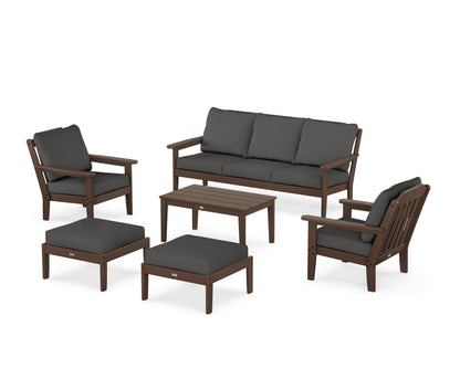 Country Living Cottage 6-Piece Lounge Sofa Set in Mahogany / Spectrum Carbon