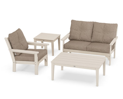 POLYWOOD® Vineyard 4-Piece Deep Seating Set in Sand / Spiced Burlap