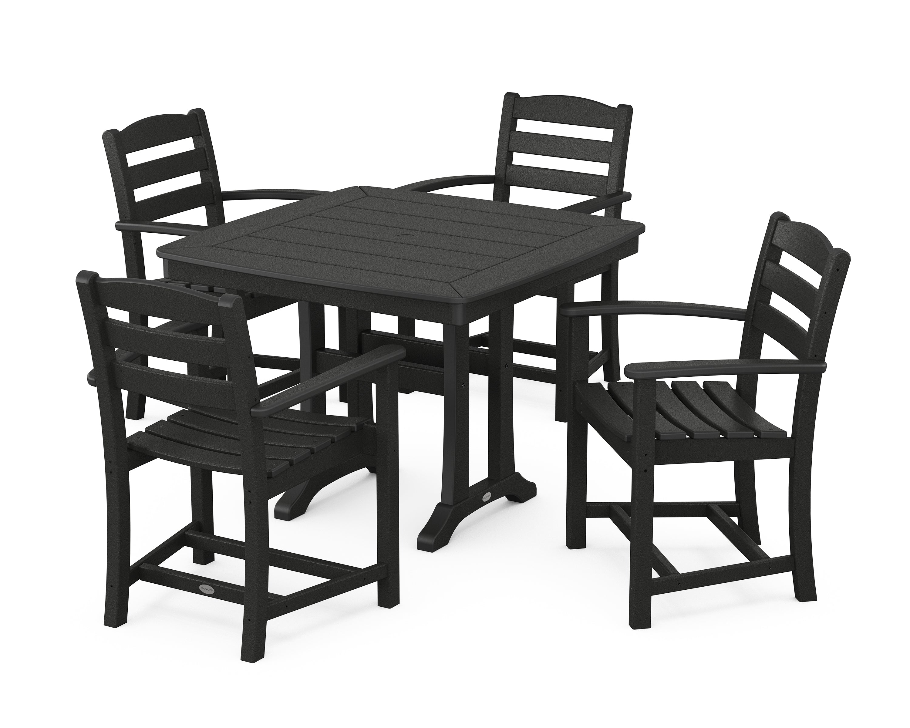 POLYWOOD® La Casa Café 5-Piece Dining Set with Trestle Legs in Black