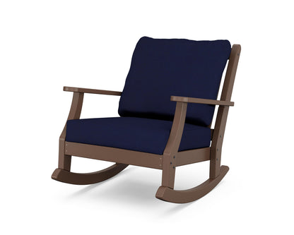 Country Living Wovendale Deep Seating Rocking Chair in Mahogany / Navy