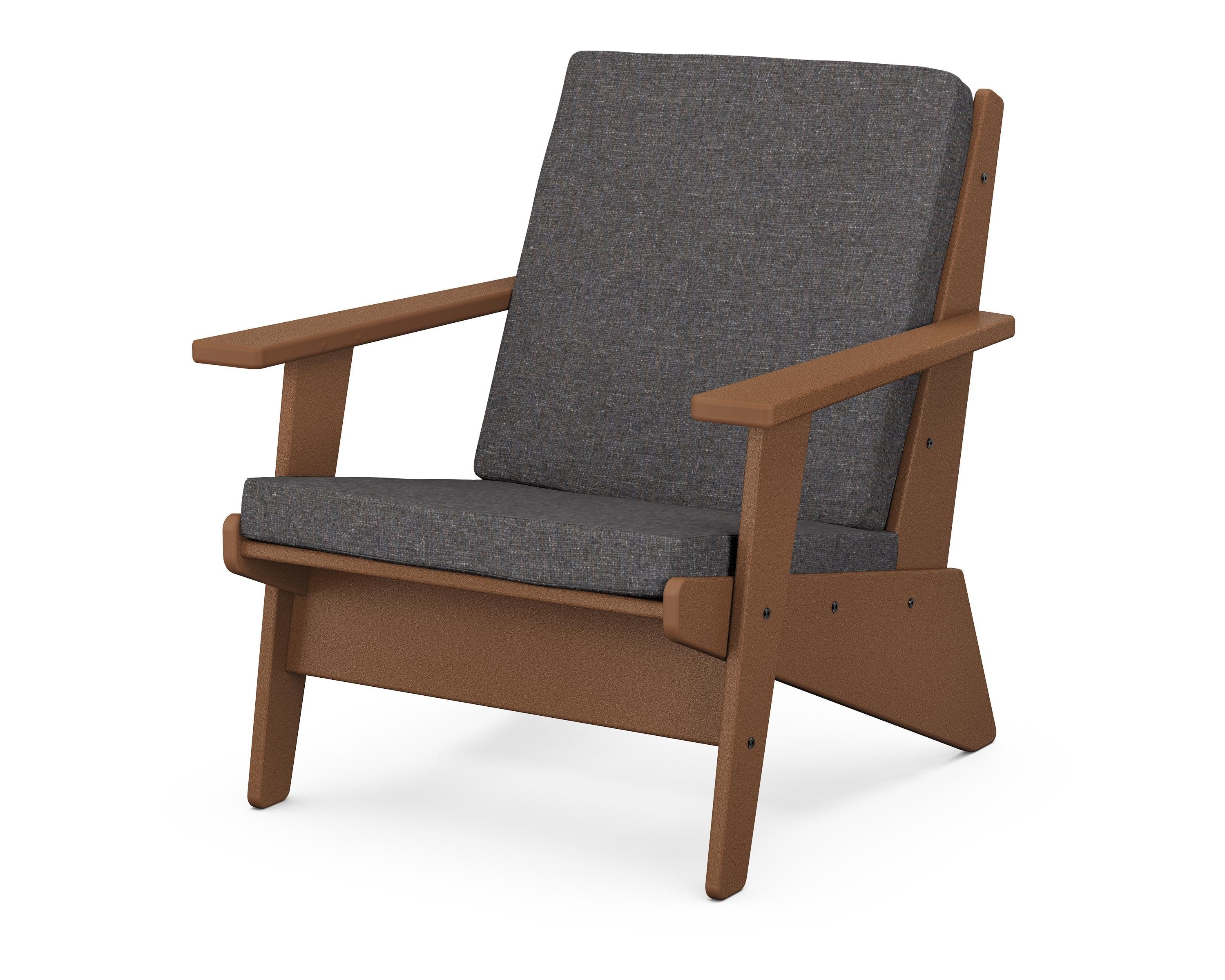 POLYWOOD® Riviera Modern Lounge Chair in Teak / Ash Charcoal