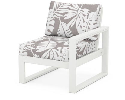 POLYWOOD® EDGE Modular Right Arm Chair in Vintage White / Leaf Grey Mist
