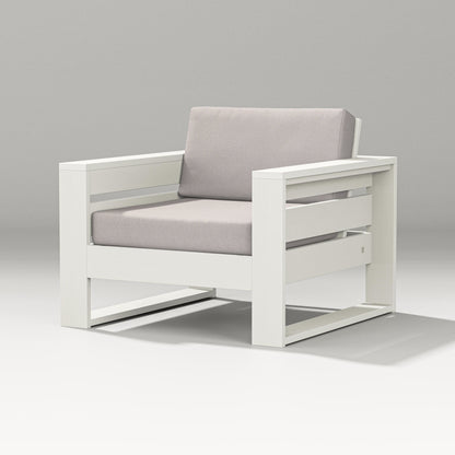 PW Designer Series Latitude Lounge Chair in Vintage White / Dune Burlap