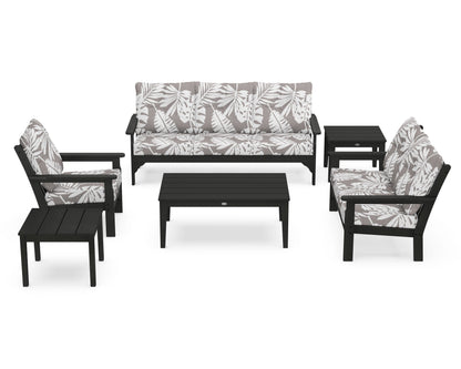 POLYWOOD® Vineyard 6-Piece Deep Seating Set in Green / Leaf Grey Mist