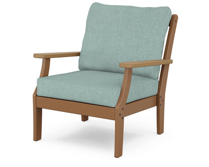 POLYWOOD® Braxton Deep Seating Chair in Teak / Natural / Glacier Spa