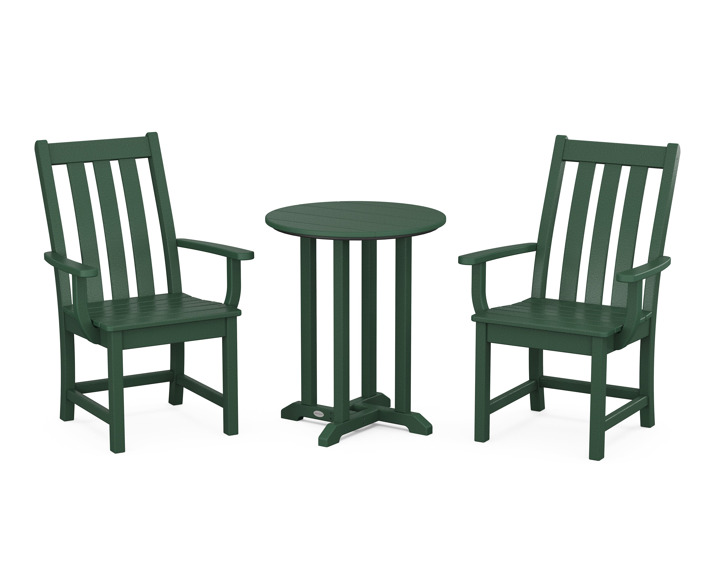POLYWOOD® Vineyard 3-Piece Round Bistro Dining Set in Green