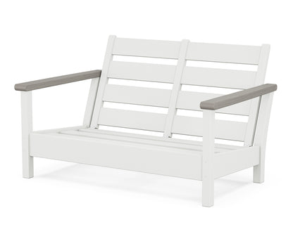 POLYWOOD® Harbour Loveseat Frame in White / Driftwood