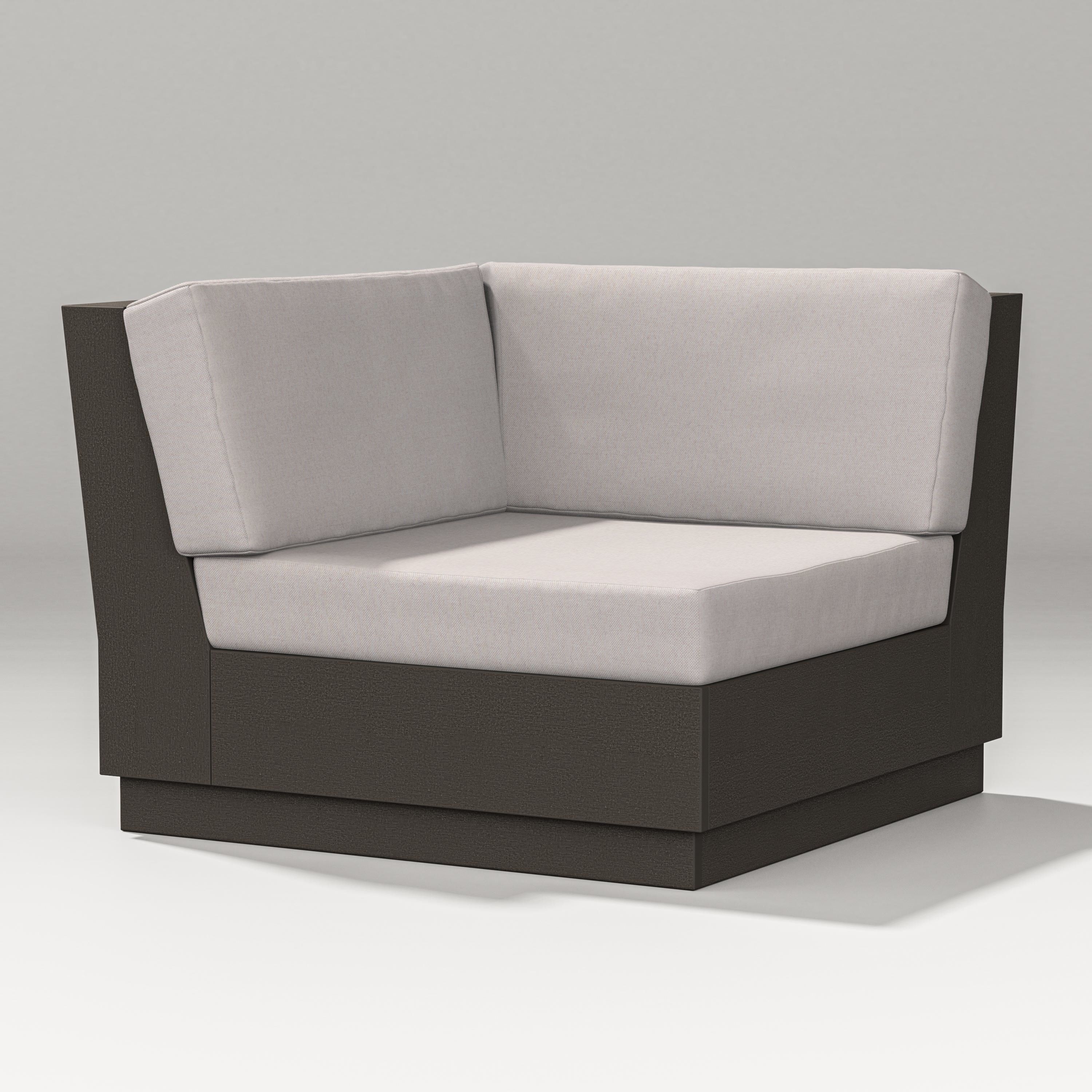 PW Designer Series Elevate Modular Corner Chair in Vintage Coffee / Dune Burlap