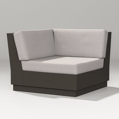 PW Designer Series Elevate Modular Corner Chair in Vintage Coffee / Dune Burlap