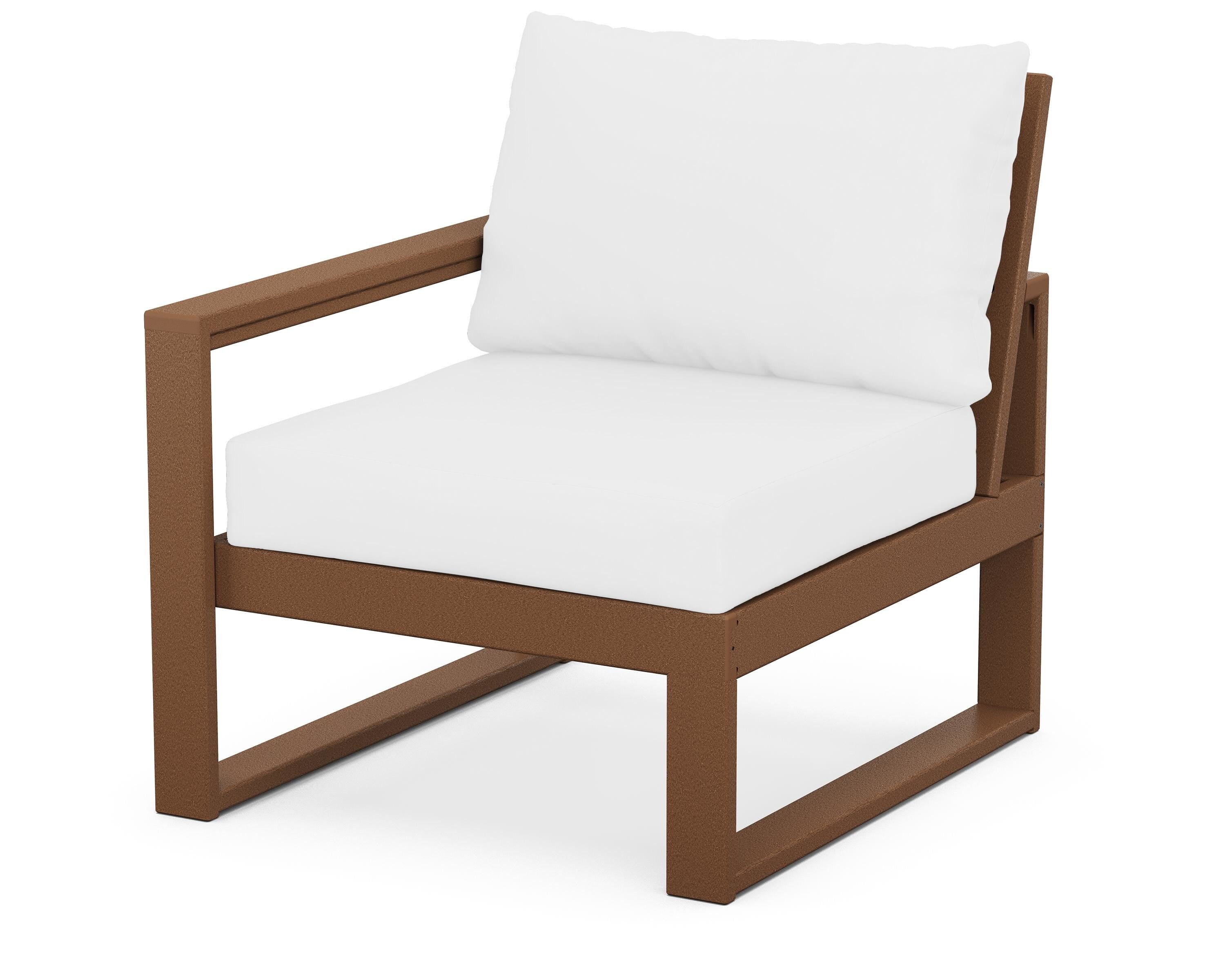 POLYWOOD® EDGE Modular Left Arm Chair in Teak / Natural