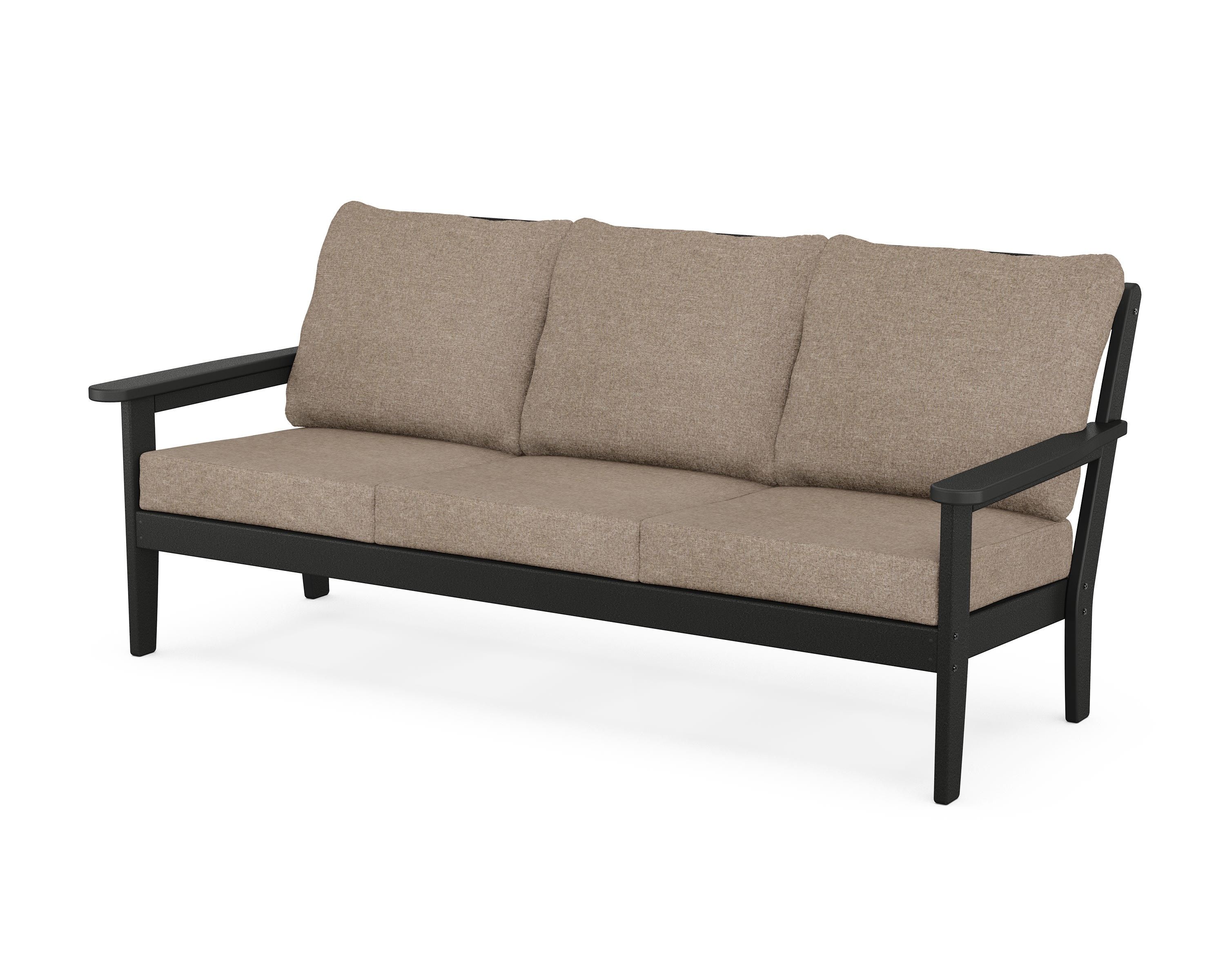 Country Living Cottage Deep Seating Sofa in Black / Spiced Burlap