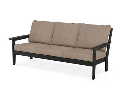 Country Living Cottage Deep Seating Sofa in Black / Spiced Burlap