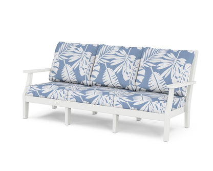 Country Living Wovendale Deep Seating Sofa in White / Leaf Sky Blue