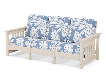 POLYWOOD® Club Mission Sofa in Sand / Leaf Sky Blue