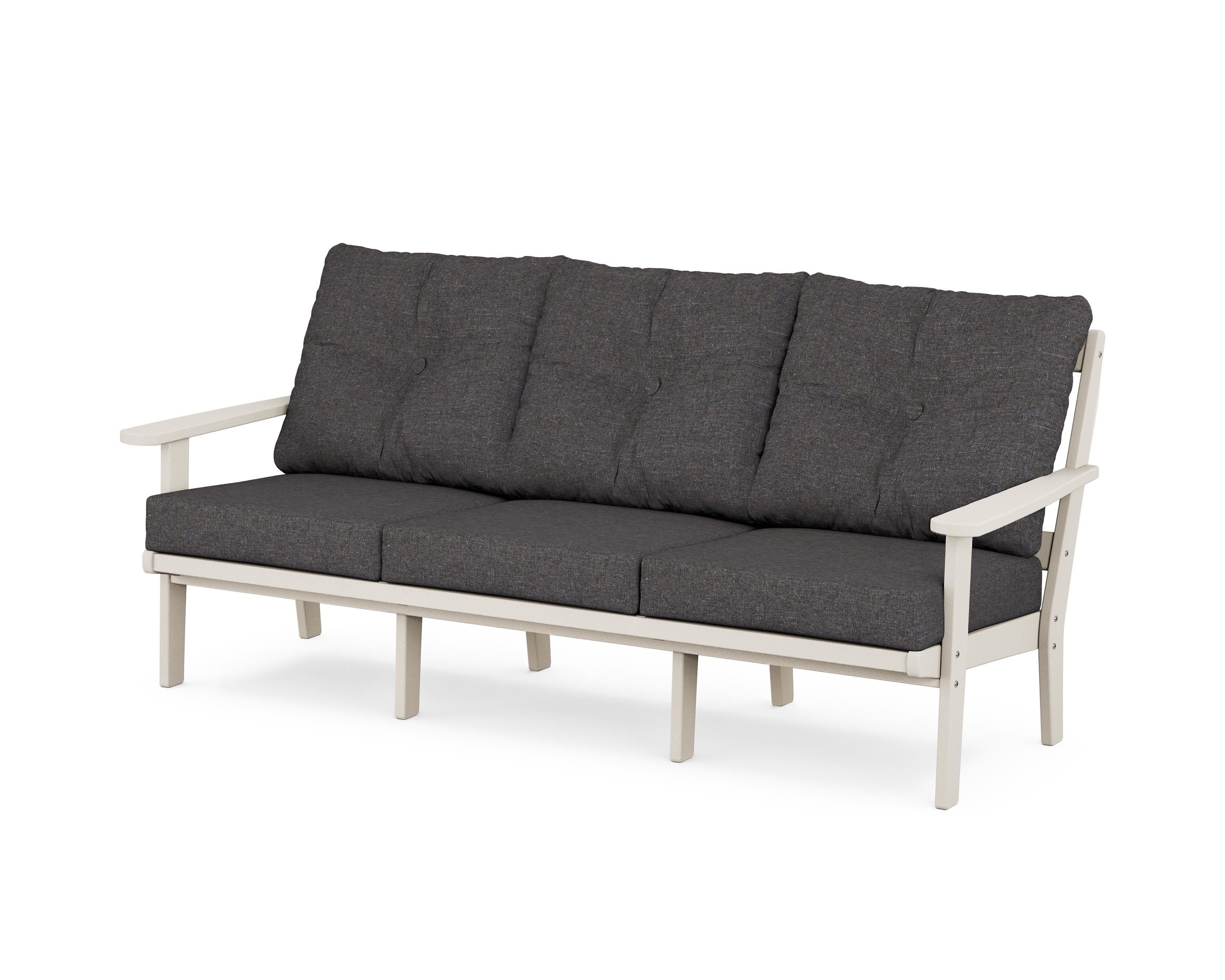 POLYWOOD® Mission Deep Seating Sofa in Sand / Ash Charcoal