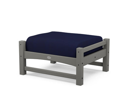 POLYWOOD® Club Ottoman in Slate Grey / Navy