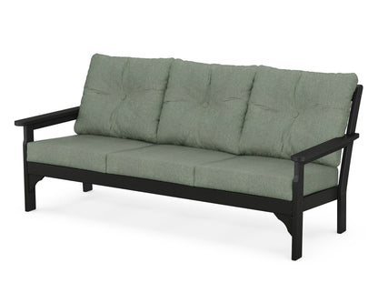 POLYWOOD® Vineyard Deep Seating Sofa in Black / Cast Sage