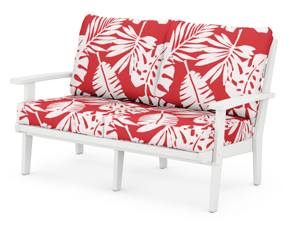 POLYWOOD® Grant Park Deep Seating Loveseat in White / Leaf Crimson
