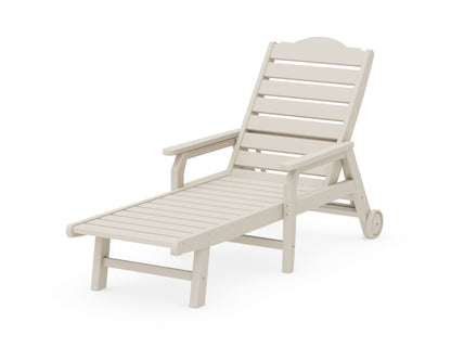 Draper James™ by  POLYWOOD® Savannah Chaise with Arms and Wheels in Sand