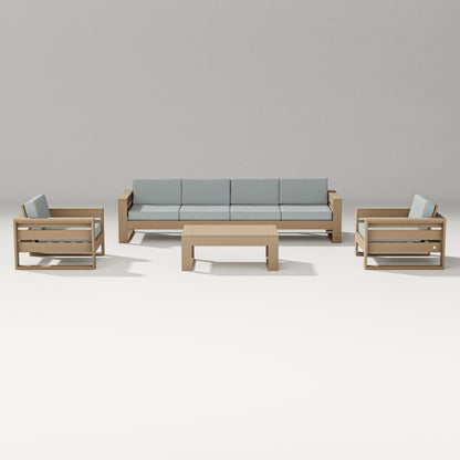 PW Designer Series Latitude 5-Piece Lounge Sofa Set in Vintage Sahara / Spa