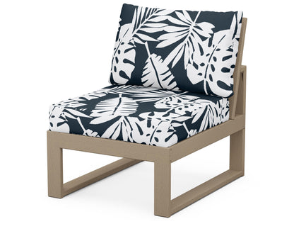 Unbranded Modular Armless Chair in Vintage Sahara / Leaf Marine Indigo