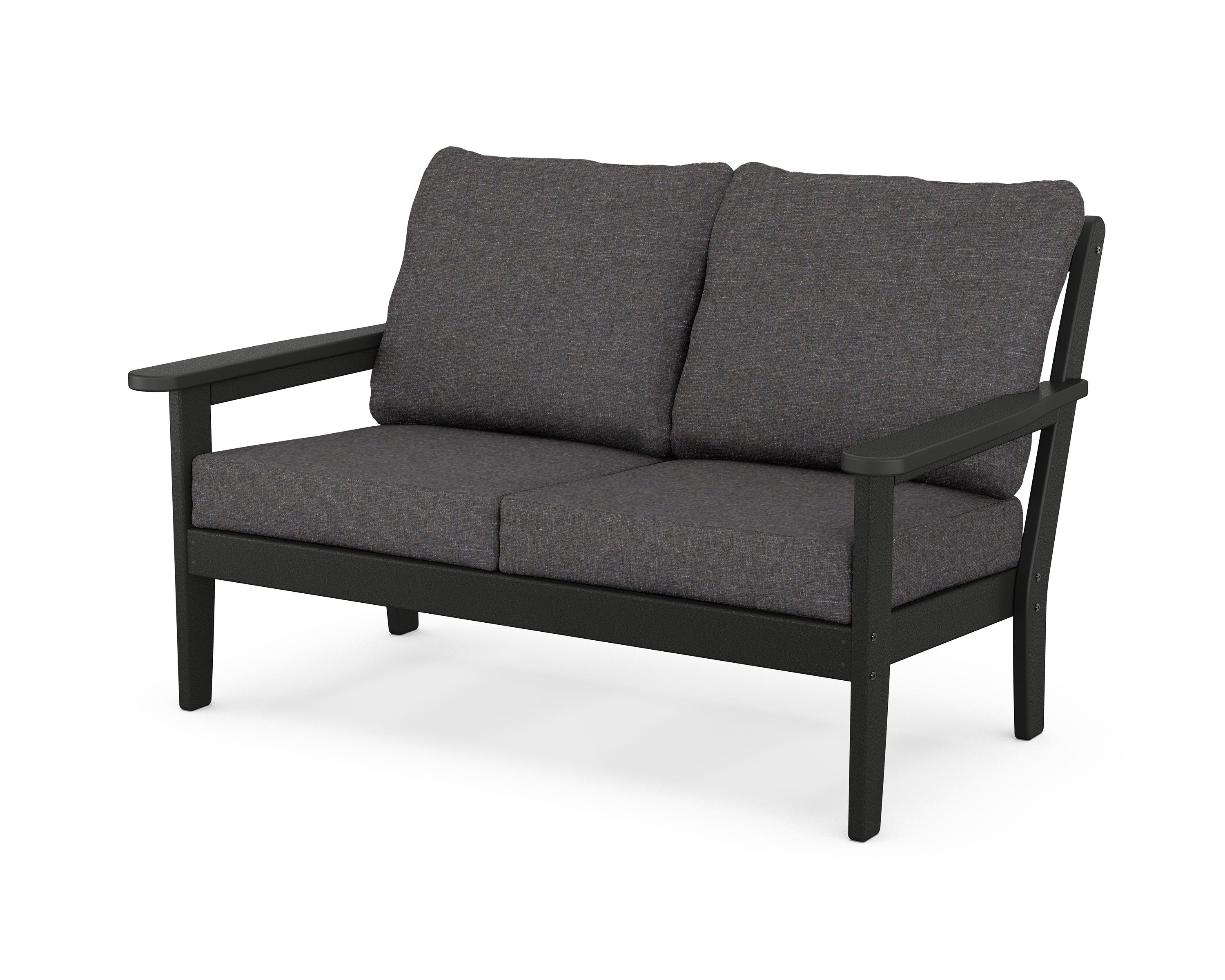 Country Living Cottage Deep Seating Loveseat in Black / Ash Charcoal