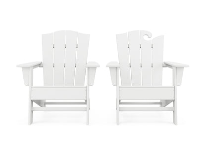 POLYWOOD® Wave 2-Piece Adirondack Chair Set with The Crest Chair in White