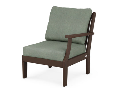 POLYWOOD® Braxton Modular Right Arm Chair in Mahogany / Cast Sage