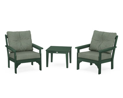 POLYWOOD® Vineyard 3-Piece Deep Seating Set in Green / Cast Sage