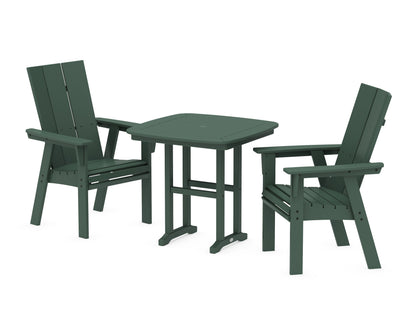 POLYWOOD® Modern Adirondack 3-Piece Dining Set in Green