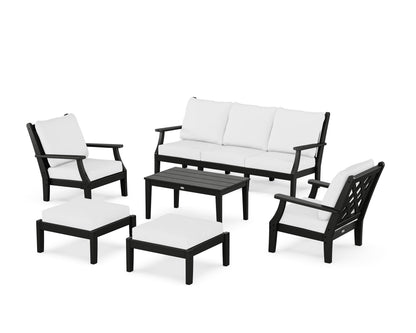 Country Living Wovendale 6-Piece Lounge Sofa Set in Black / Natural