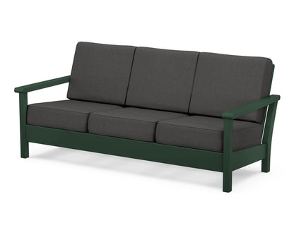POLYWOOD® Harbour Deep Seating Sofa in Green / Spectrum Carbon