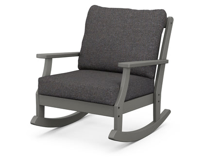 POLYWOOD® Braxton Deep Seating Rocking Chair in Slate Grey / Ash Charcoal