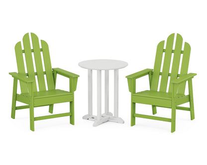 POLYWOOD® Long Island 3-Piece Round Bistro Dining Set in Lime / White