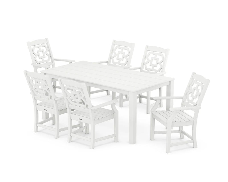 Chinoiserie Arm Chair 7-Piece Parsons Dining Set