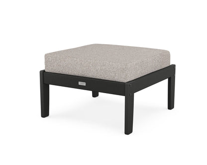 Country Living Cottage Deep Seating Ottoman in Black / Weathered Tweed