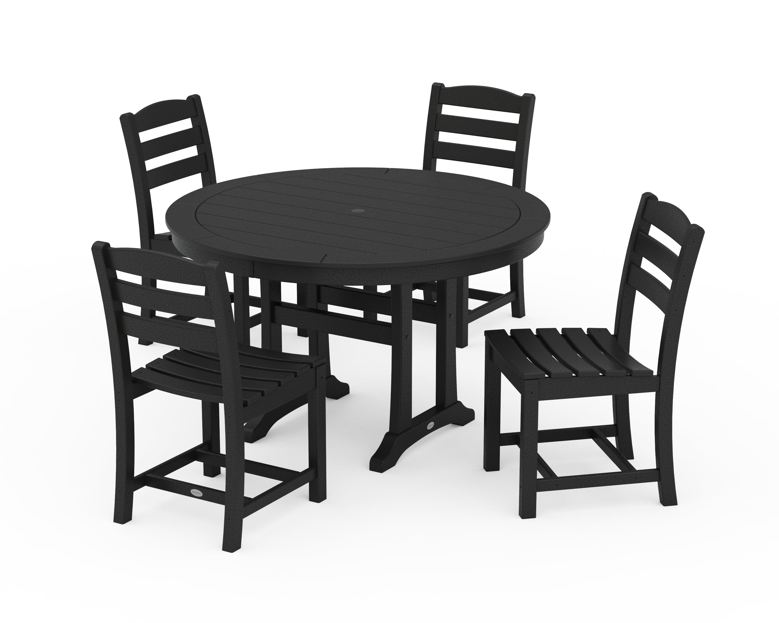 POLYWOOD® La Casa Café 5-Piece Side Chair Dining Set in Black