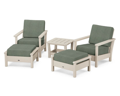 POLYWOOD® Harbour 5-Piece Deep Seating Chair Set in Sand / Cast Sage