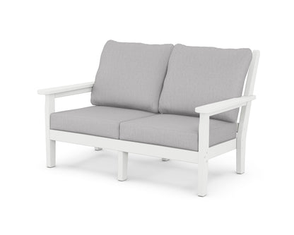 POLYWOOD® Chippendale Deep Seating Loveseat in White / Granite