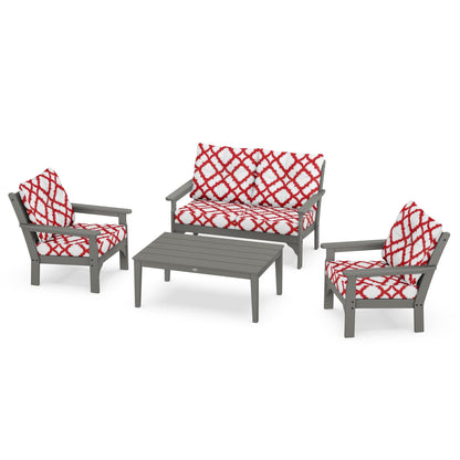 Vineyard 4 Piece Deep Seating Set - Slate Grey