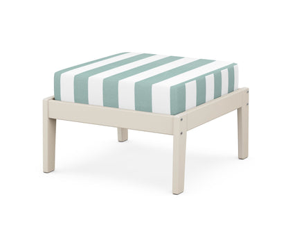 Unbranded Deep Seating Ottoman in Sand / Cabana Stripe Glacier Spa