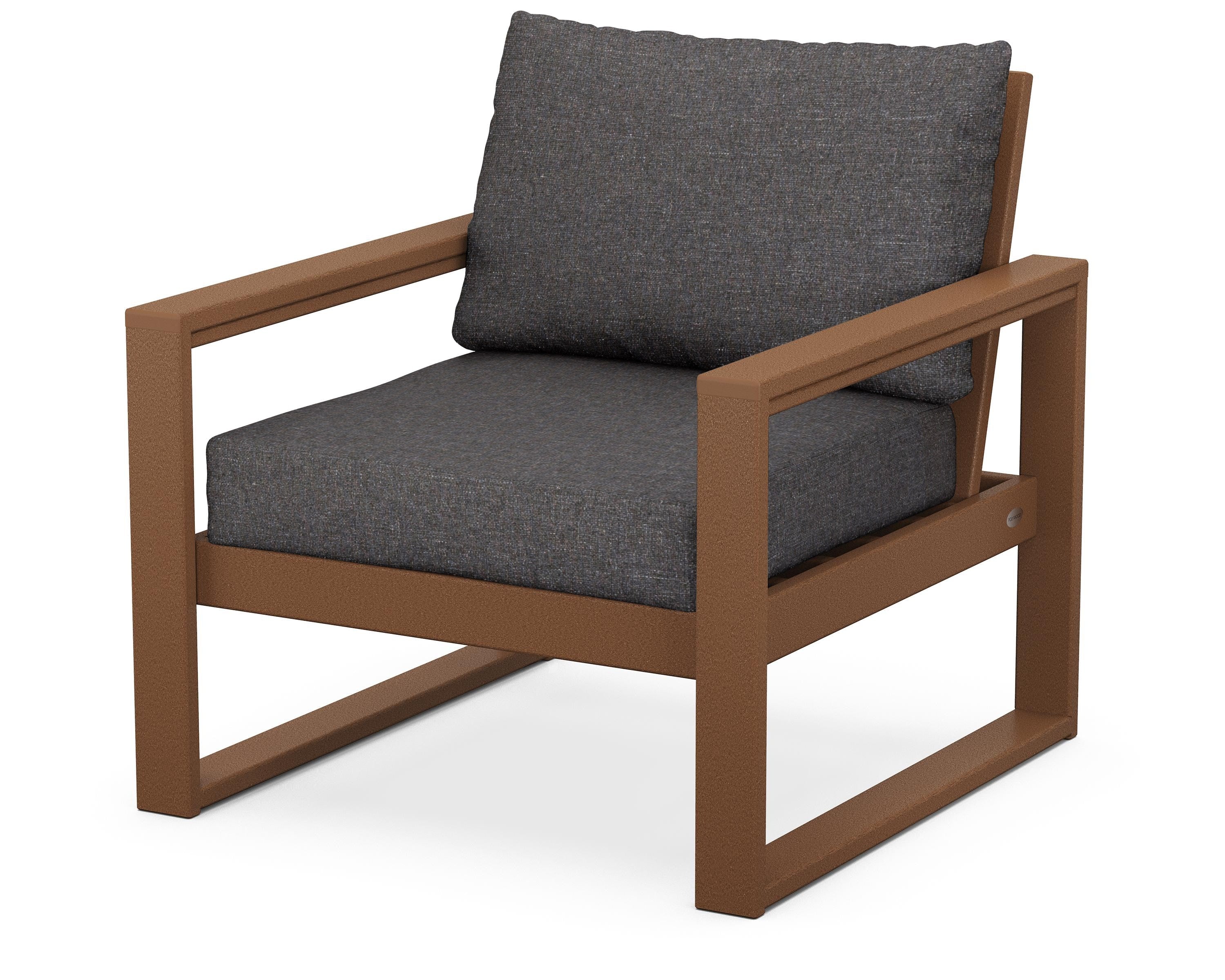 POLYWOOD® EDGE Club Chair in Teak / Ash Charcoal