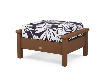 POLYWOOD® Harbour Deep Seating Ottoman in Teak / Leaf Navy