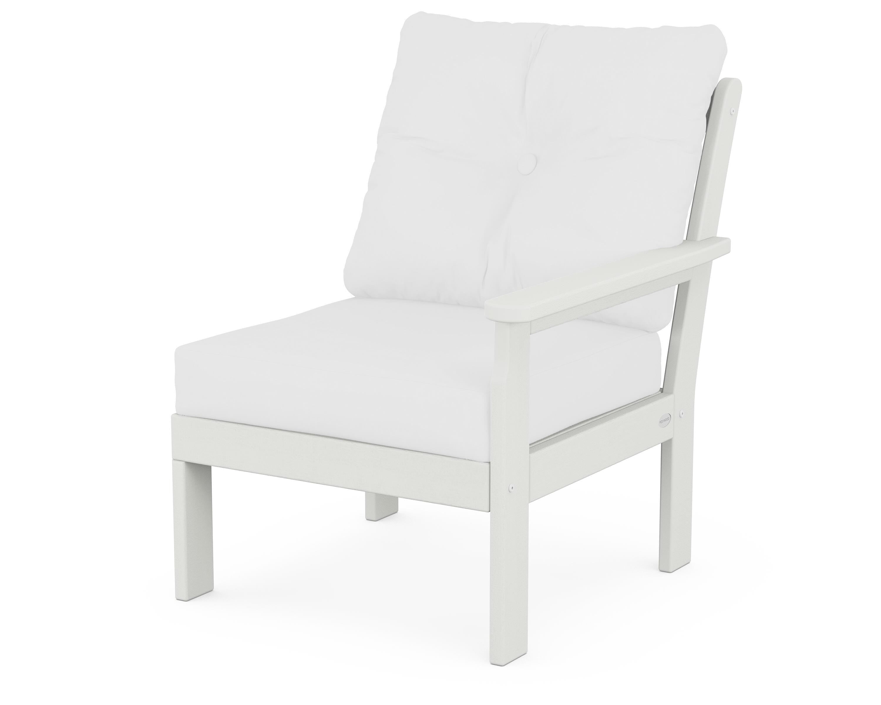 POLYWOOD® Vineyard Modular Right Arm Chair in Vintage White / Natural