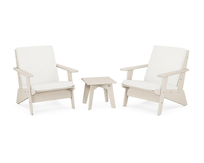 POLYWOOD® Riviera Modern Lounge 3-Piece Set in Sand / Natural Linen