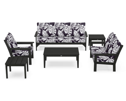 POLYWOOD® Vineyard 6-Piece Deep Seating Set in Green / Leaf Navy