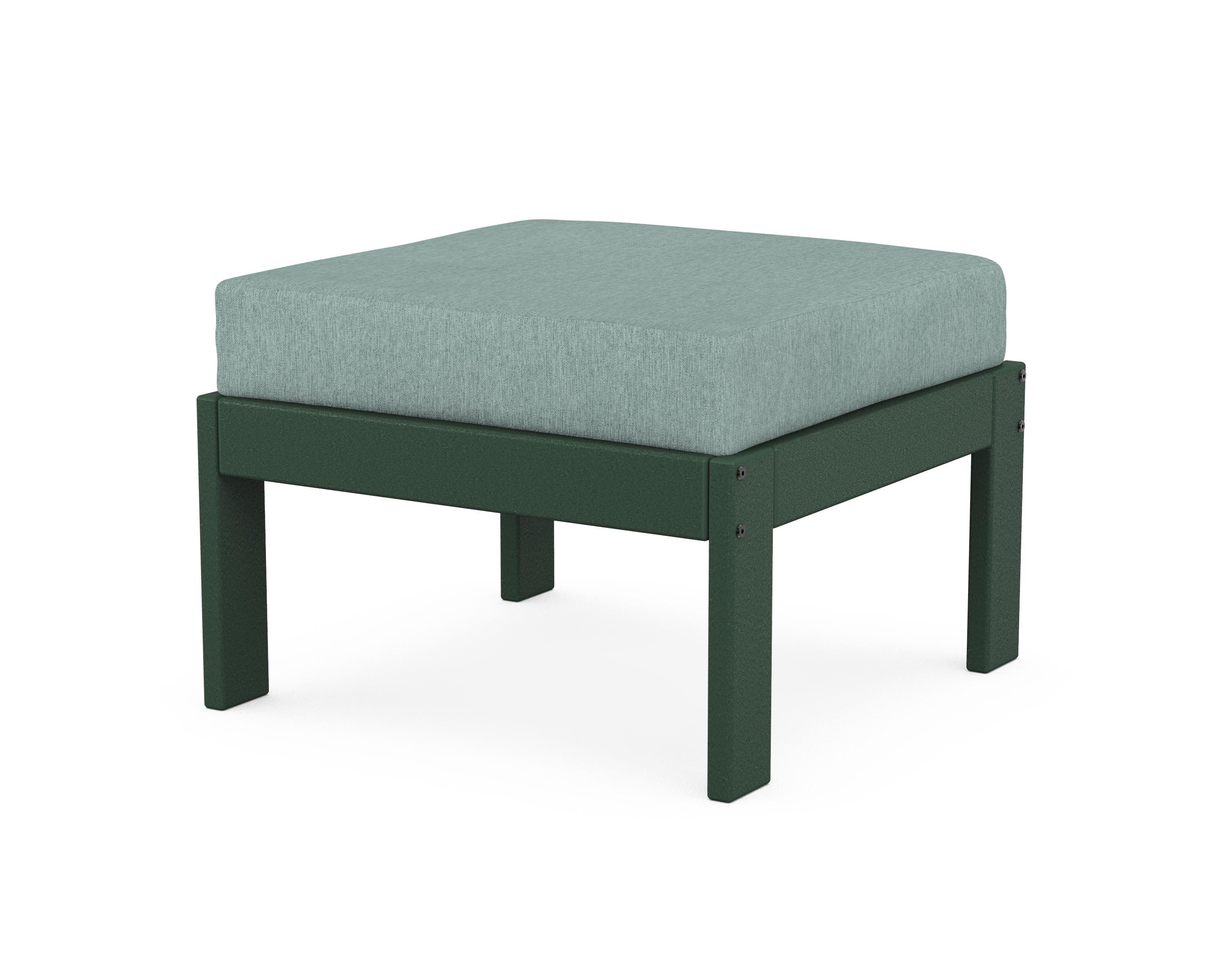 POLYWOOD® Vineyard Modular Ottoman in Green / Glacier Spa