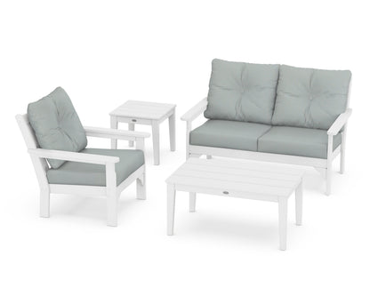 POLYWOOD® Vineyard 4-Piece Deep Seating Set in White / Spa