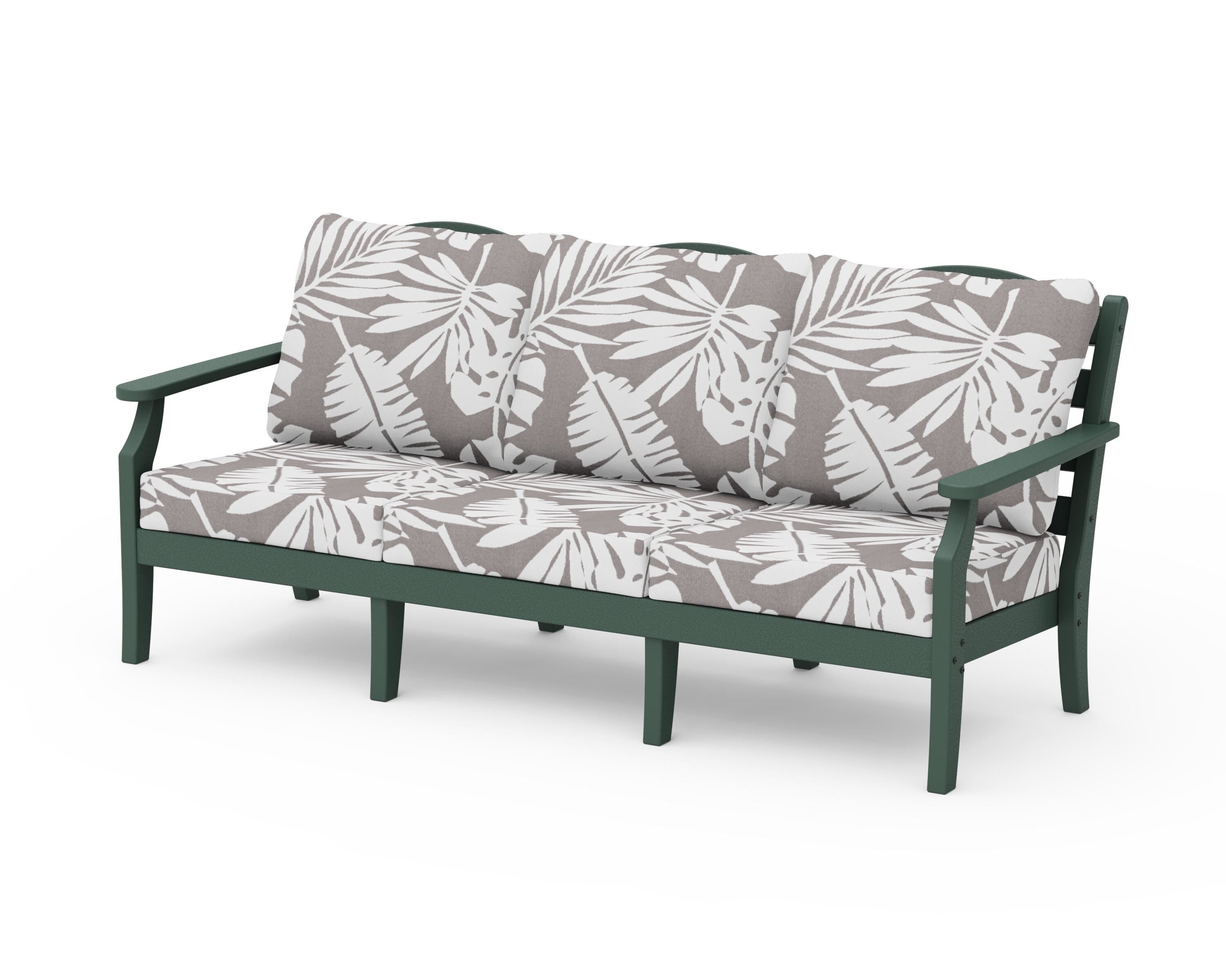Draper James™ by  POLYWOOD® Savannah Deep Seating Sofa in Green / Leaf Grey Mist