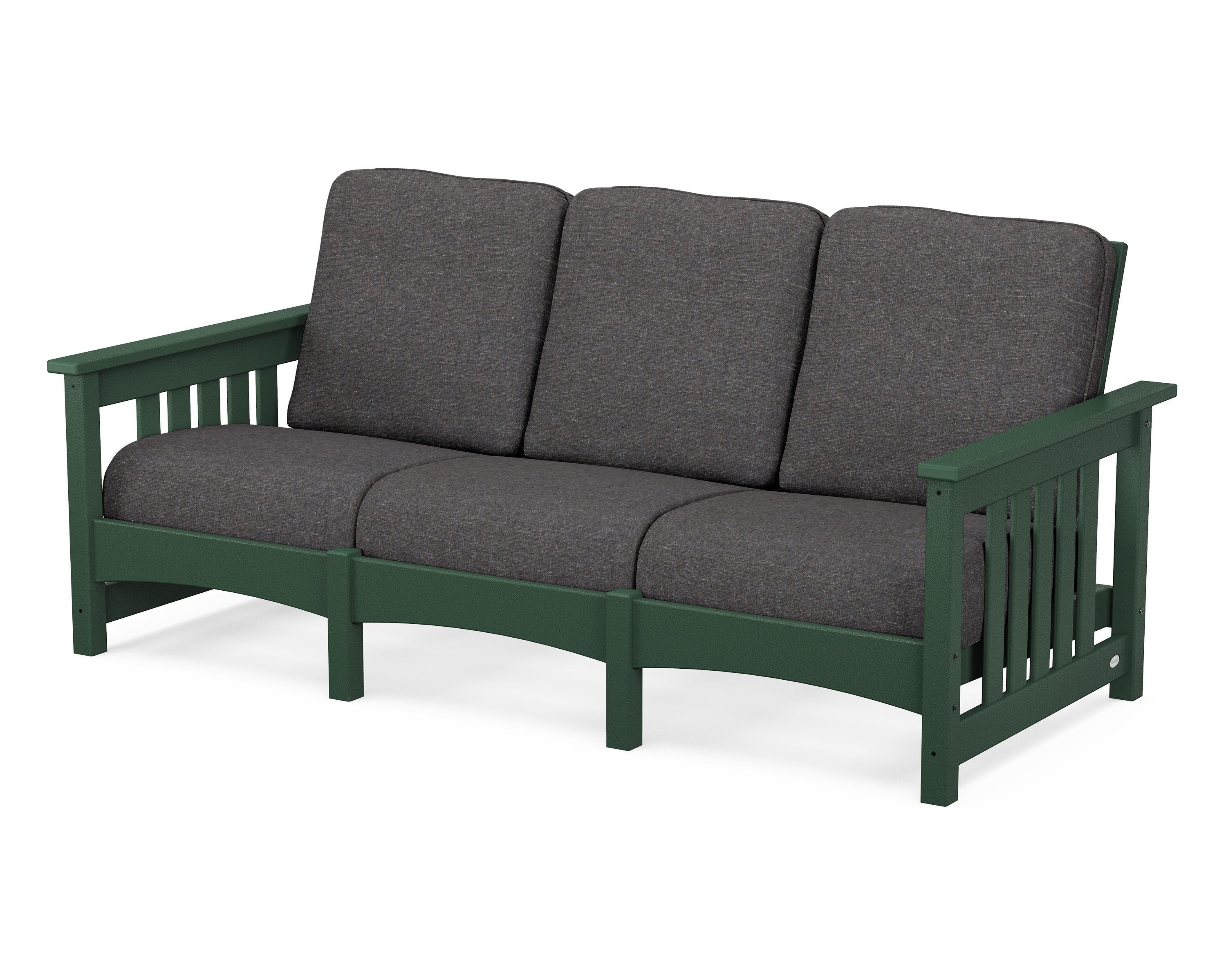 POLYWOOD® Club Mission Sofa in Green / Ash Charcoal